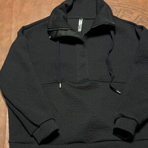 Black Half-Zip Pullover Hoodie - Unbranded